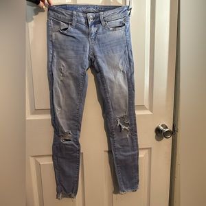 American Eagle Low Rise Distressed Jeans